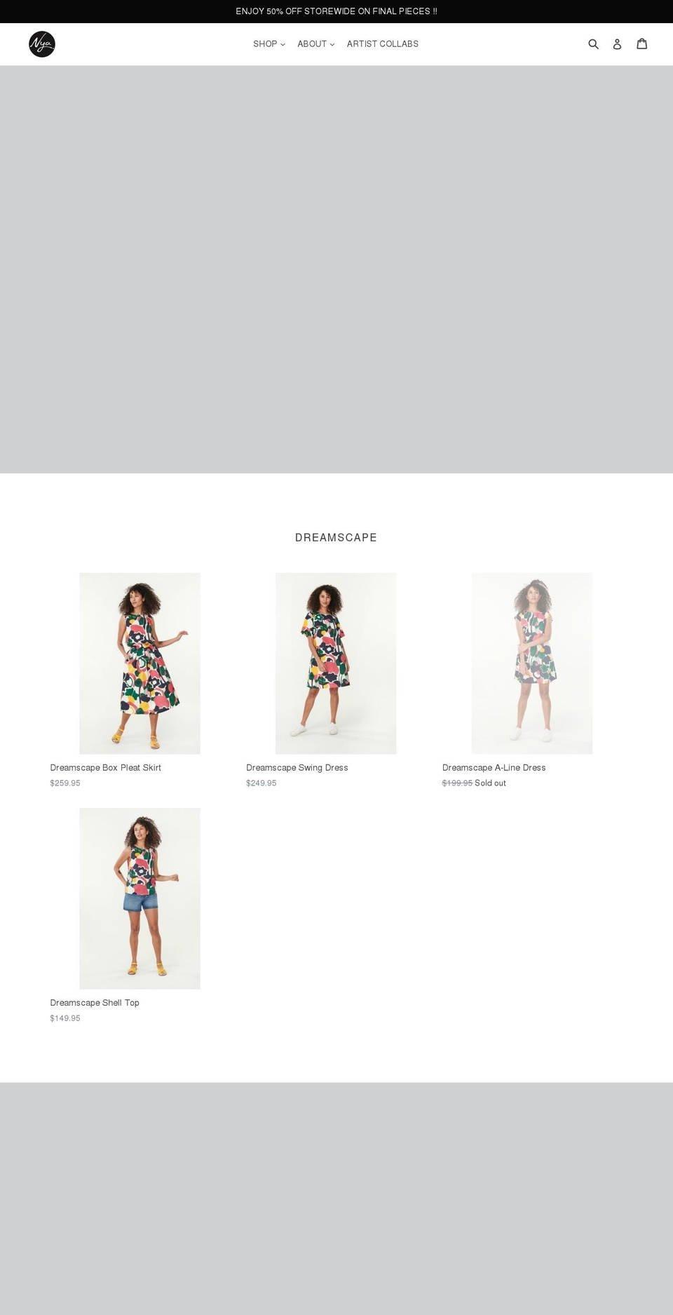 nyaethical.com — Shopify storefront screenshot