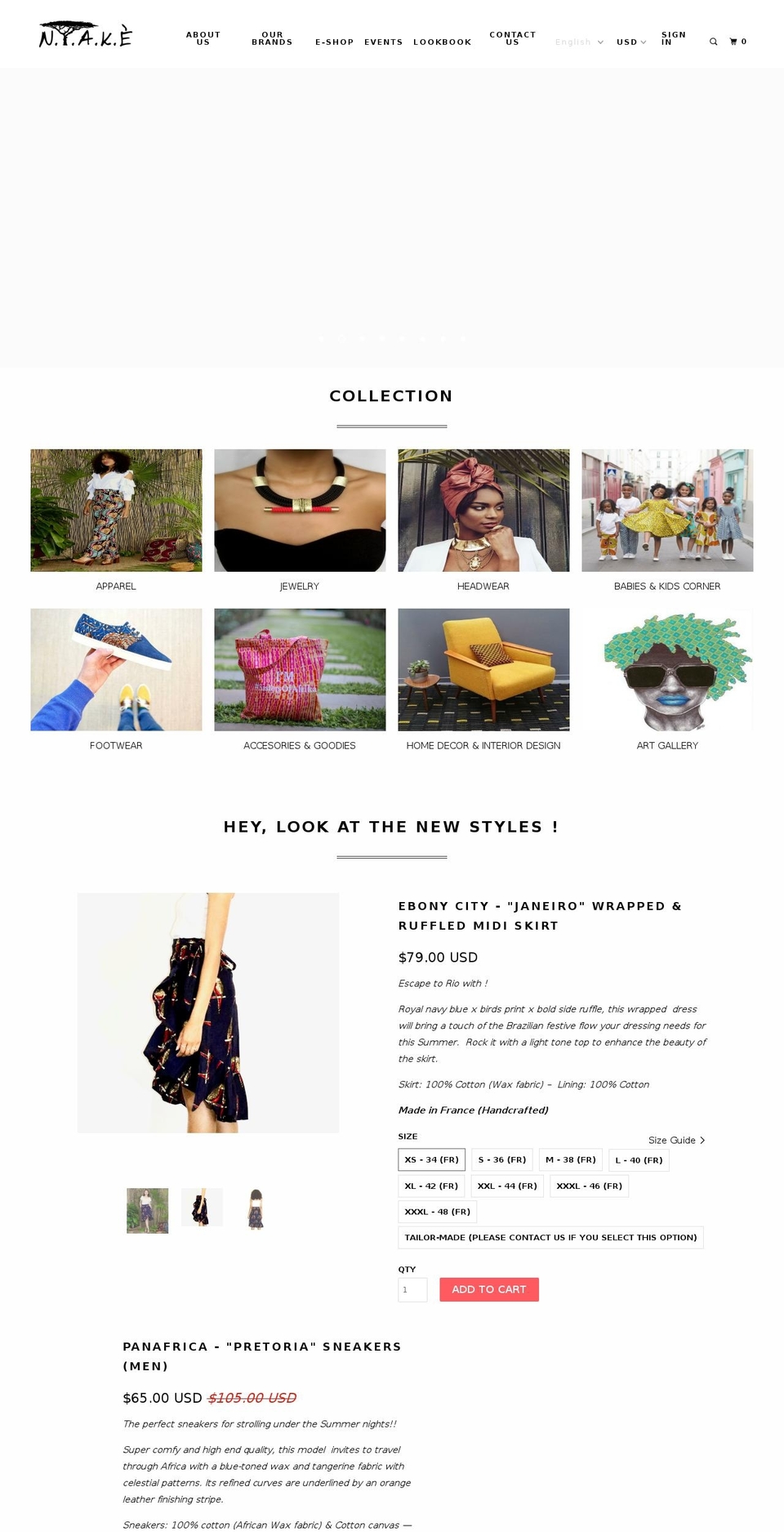 nyake-concept.com — Shopify storefront screenshot