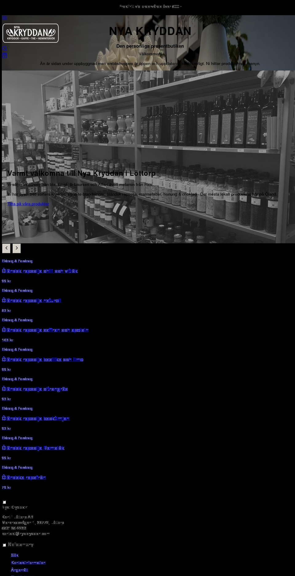 nyakryddan.com shopify website screenshot