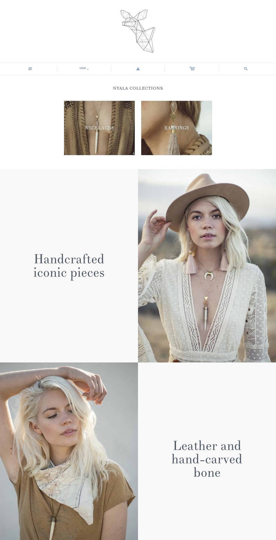 nyalajewelry.com — Shopify storefront screenshot