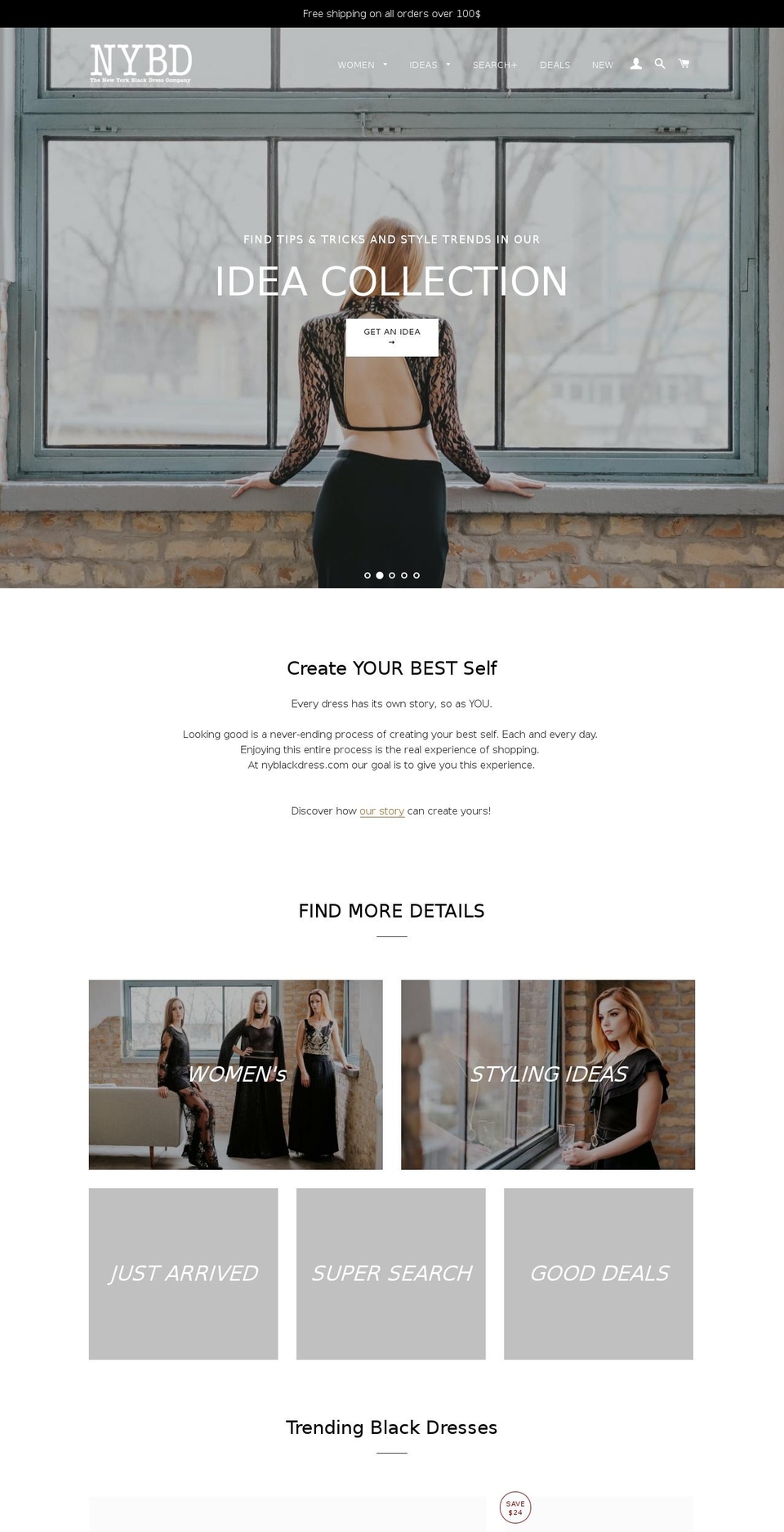 nyblackdress.com — Shopify storefront screenshot