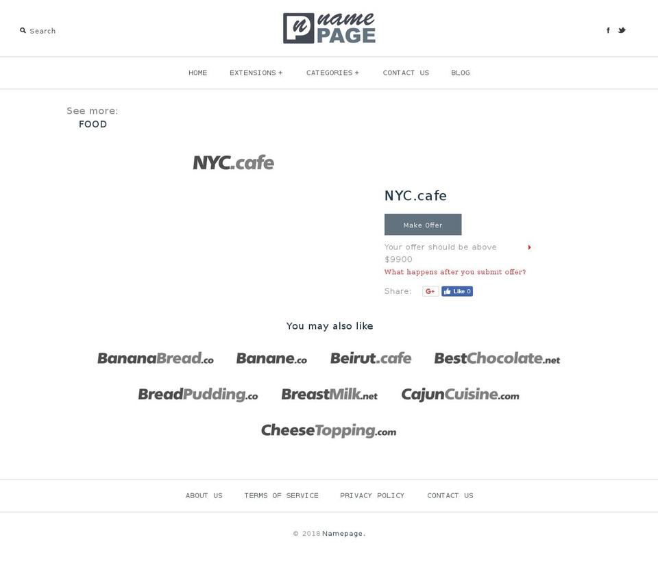 nyc.cafe shopify website screenshot