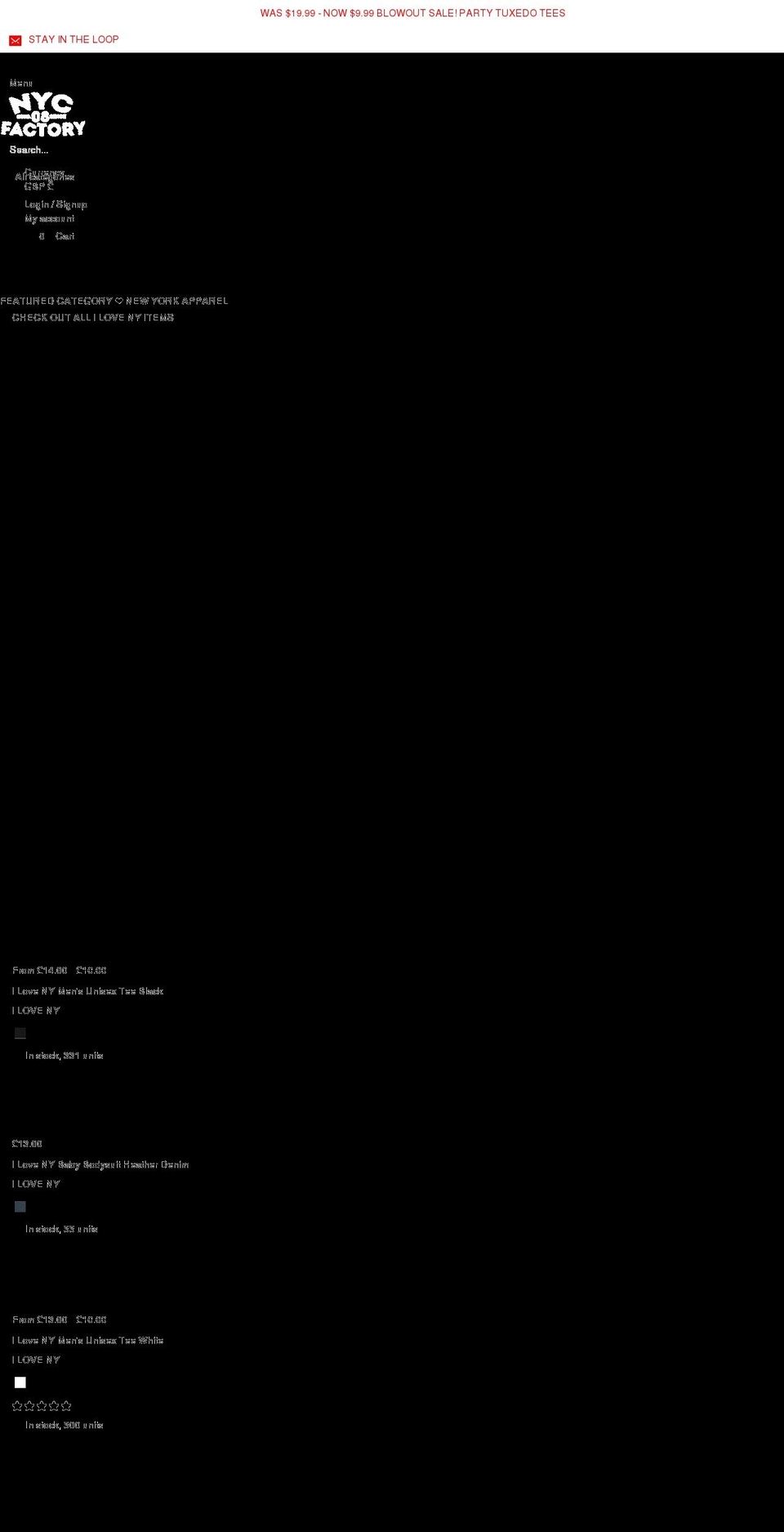 nycfactory.co.uk shopify website screenshot