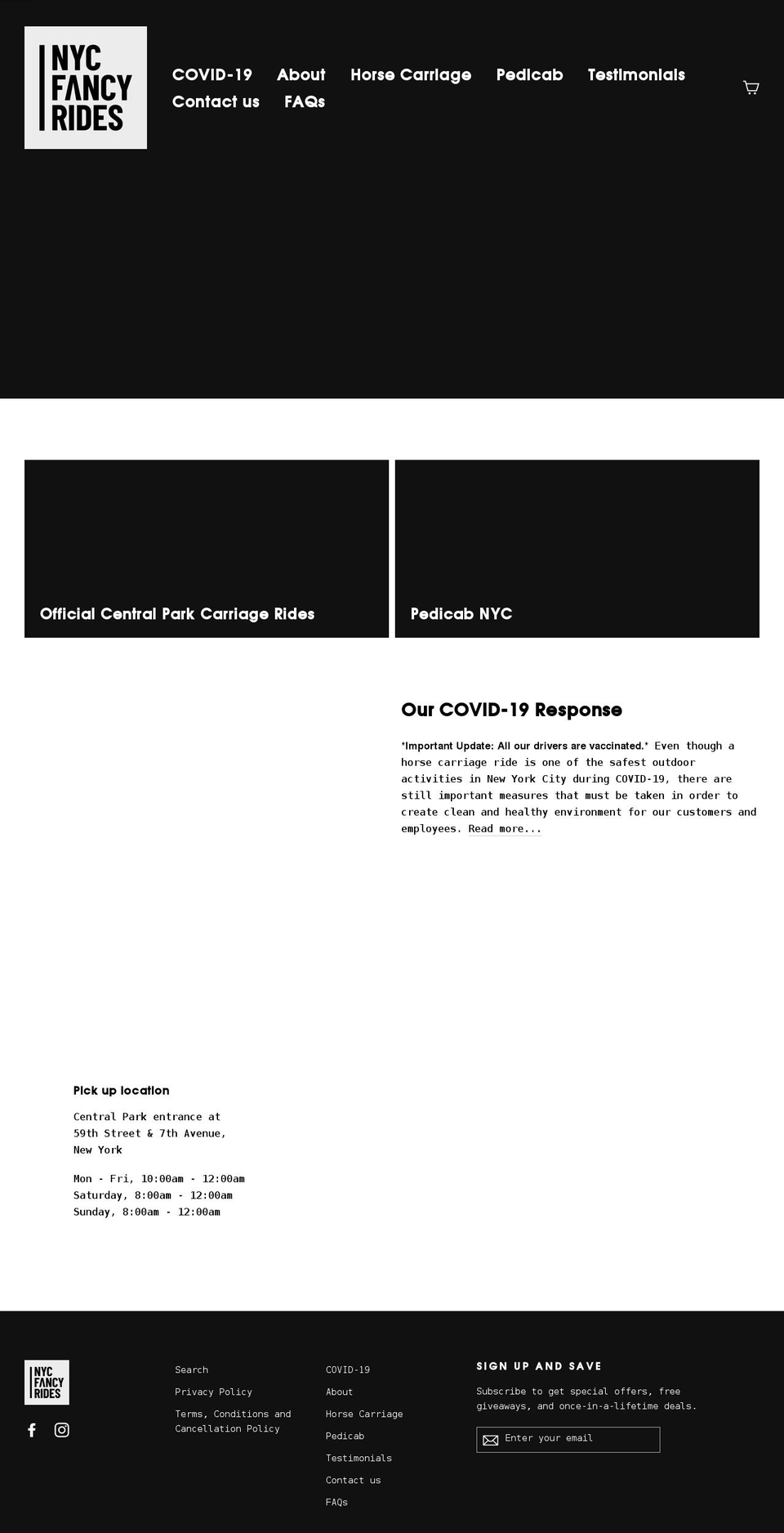 nycfancyrides.com shopify website screenshot