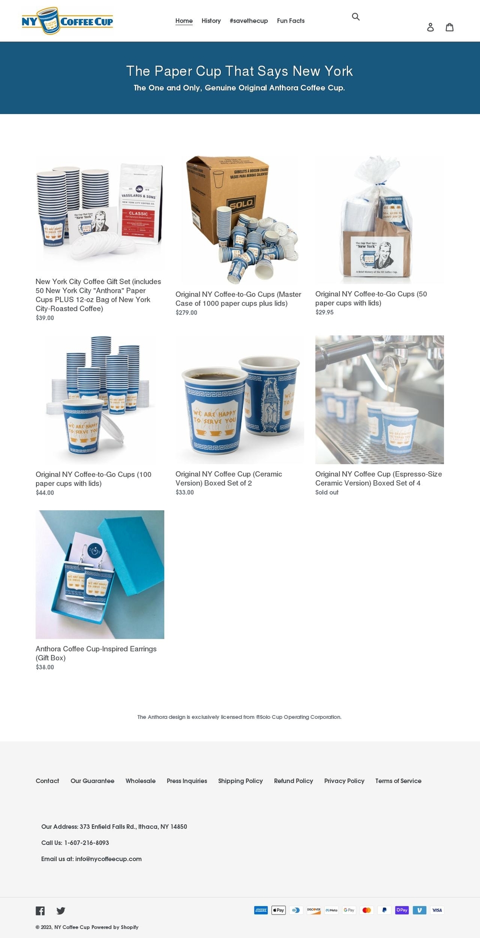 nycoffeecup.com shopify website screenshot