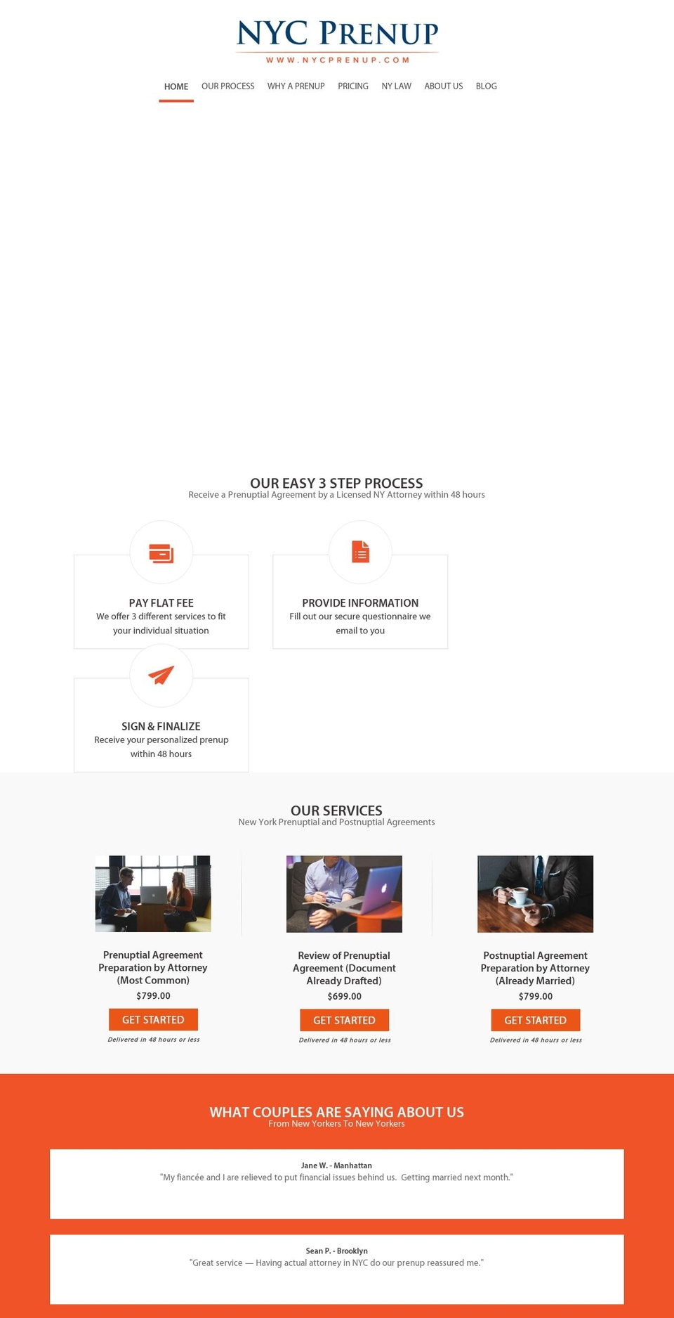 nycprenup.com shopify website screenshot