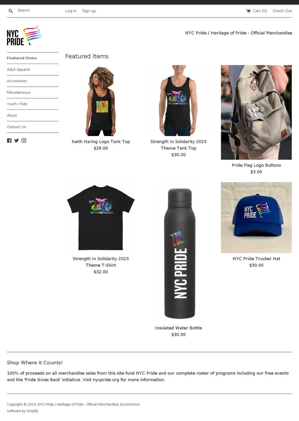 nycpride.myshopify.com shopify website screenshot