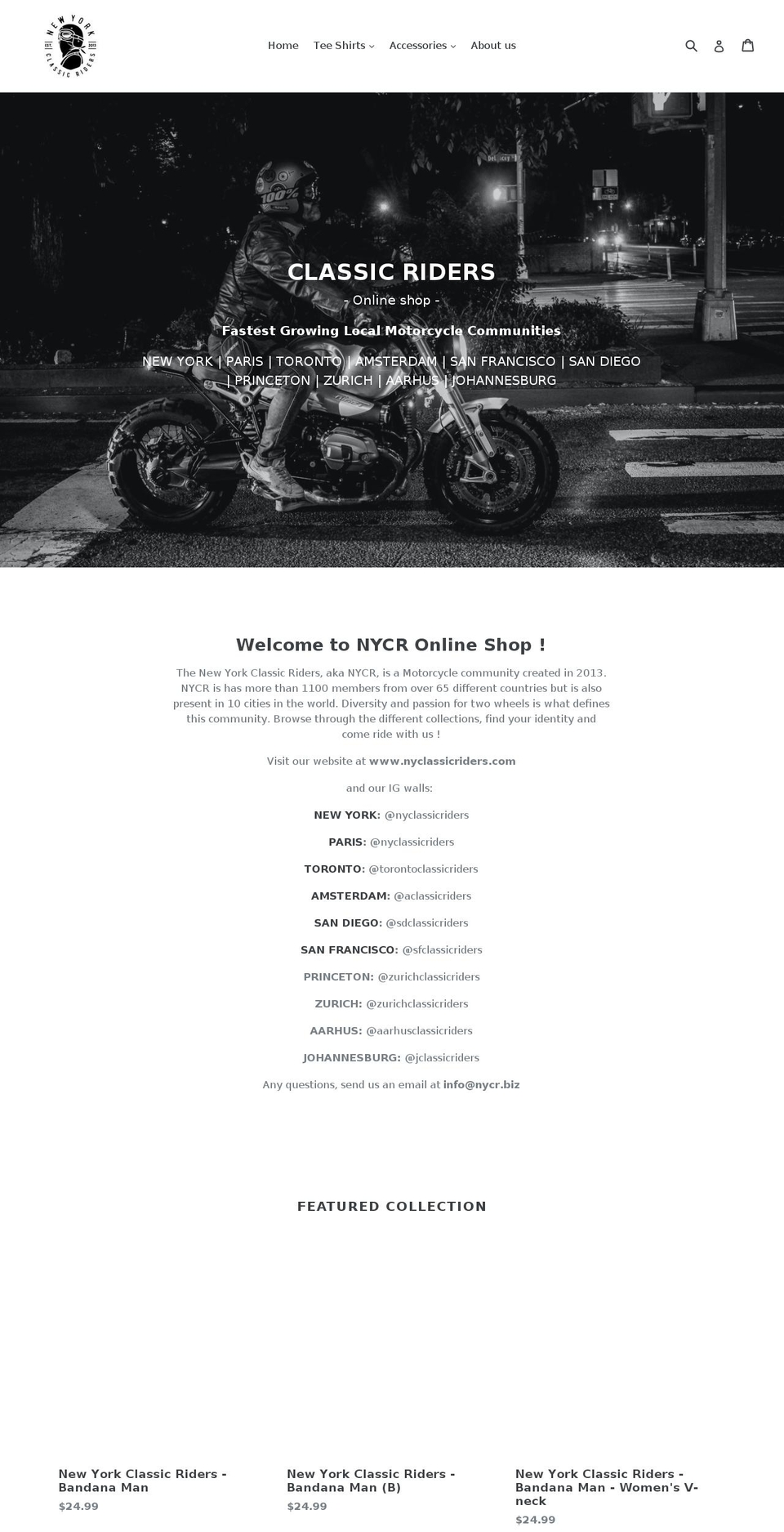 nycr.biz shopify website screenshot