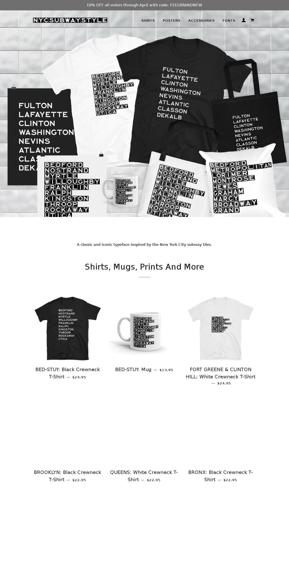 nycsubwaystyle.com — Shopify storefront screenshot