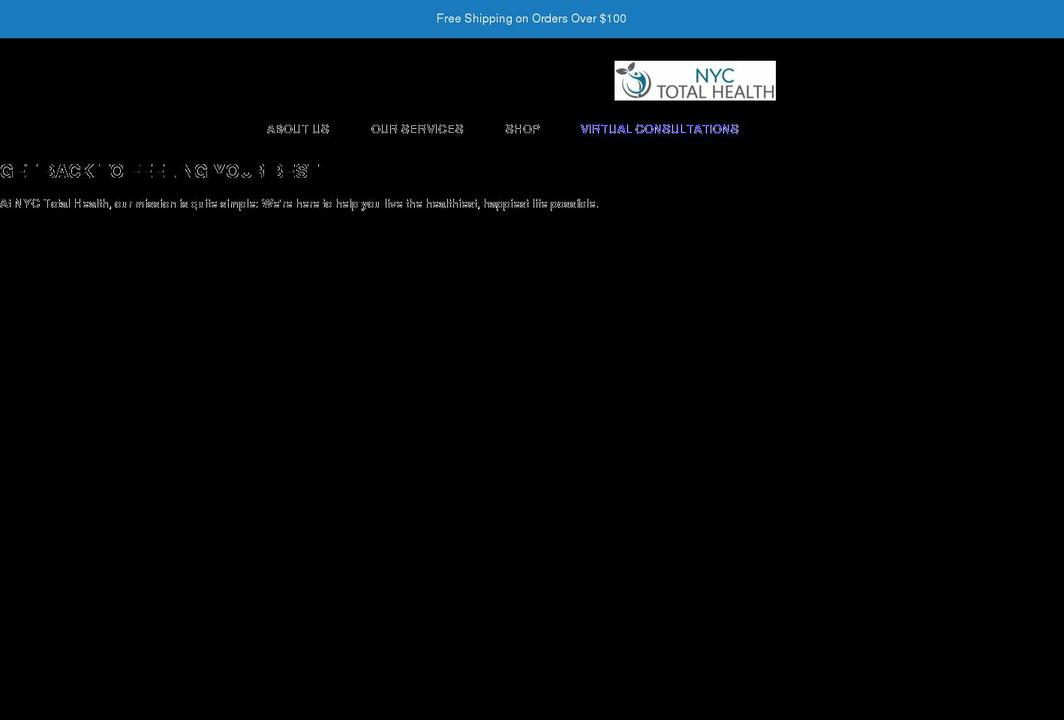 nyctotalhealth.com shopify website screenshot
