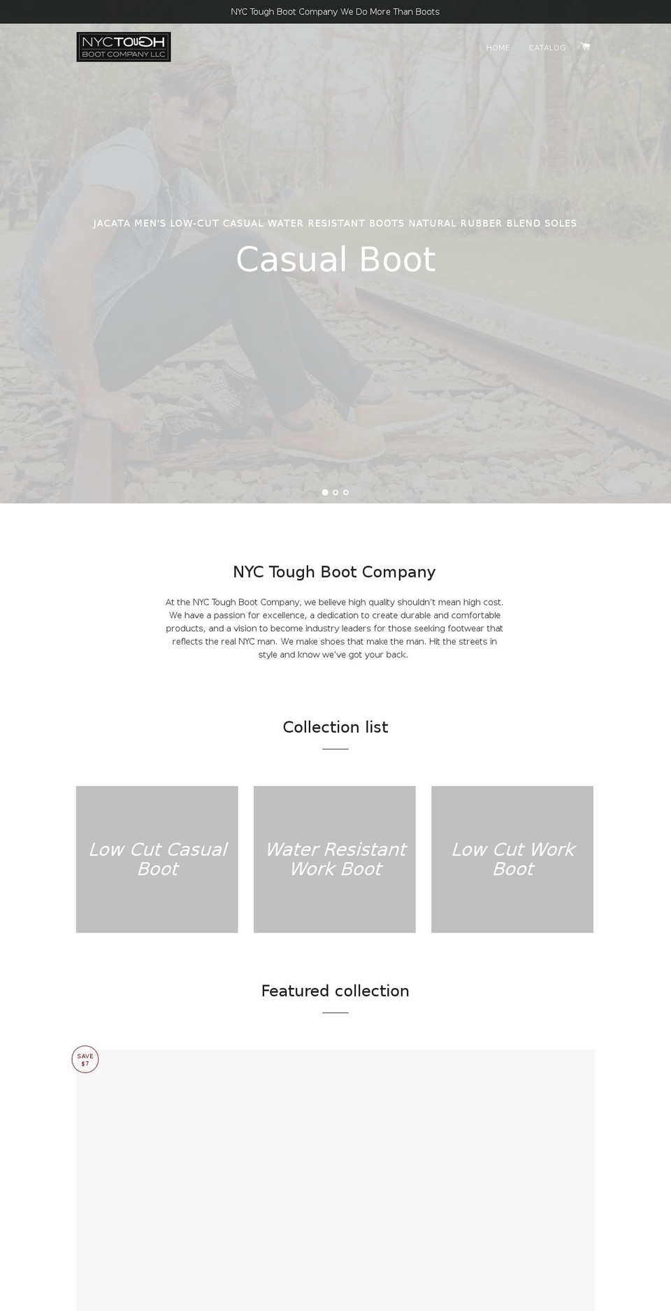 nyctoughboots.com — Shopify storefront screenshot
