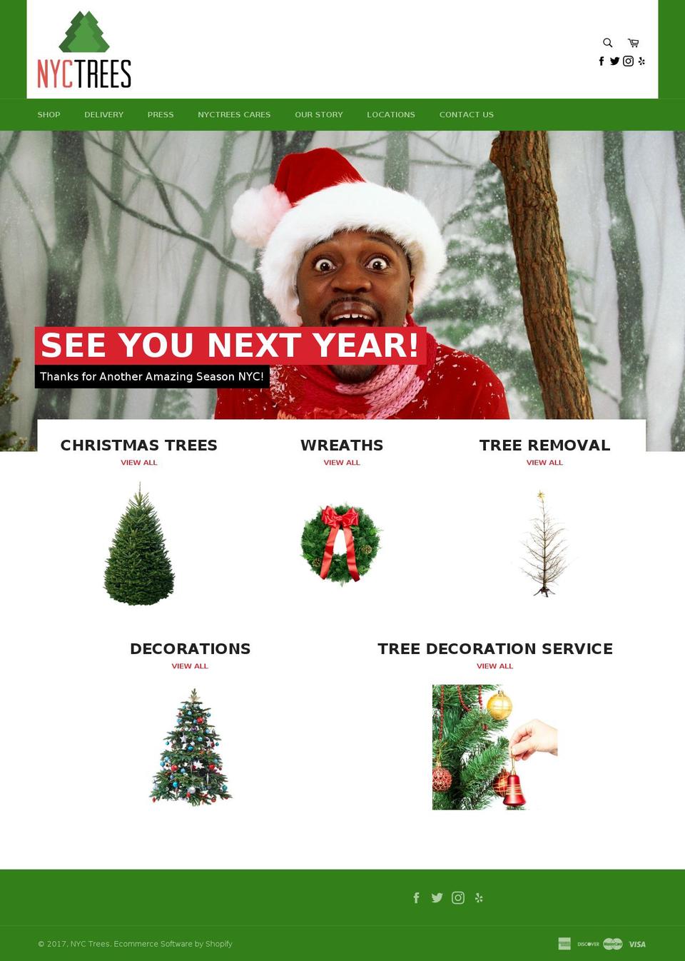 nyctrees.com shopify website screenshot