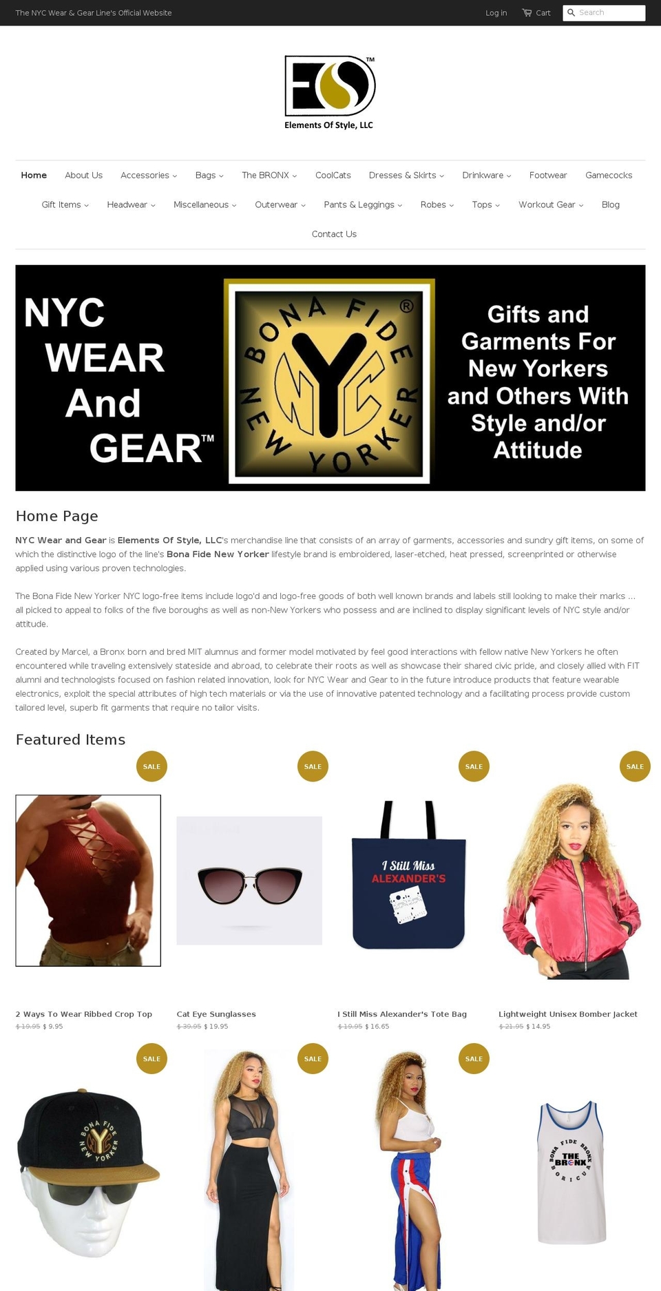 nycwearandgear.com — Shopify storefront screenshot