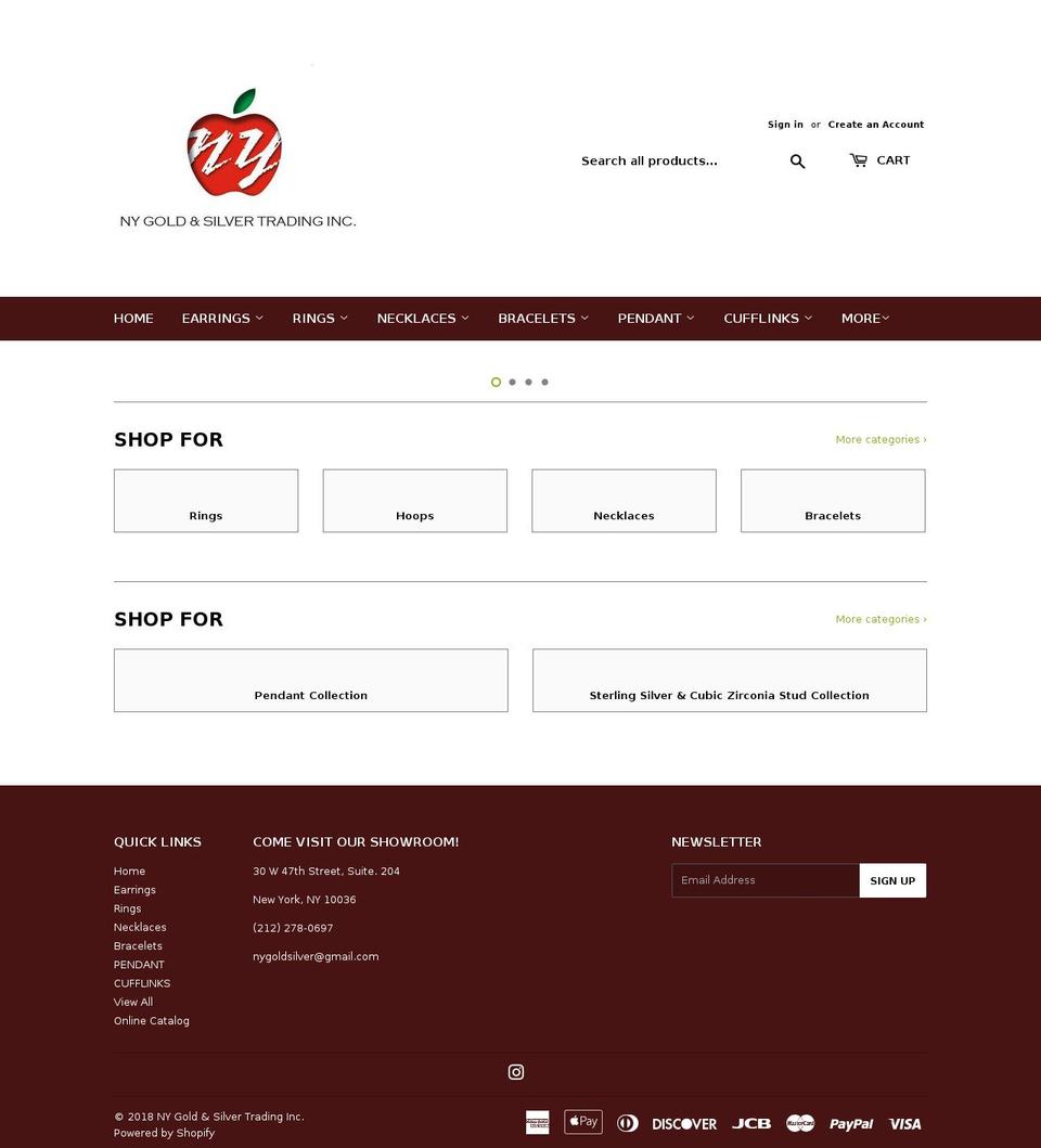nygoldsilver.com — Shopify storefront screenshot