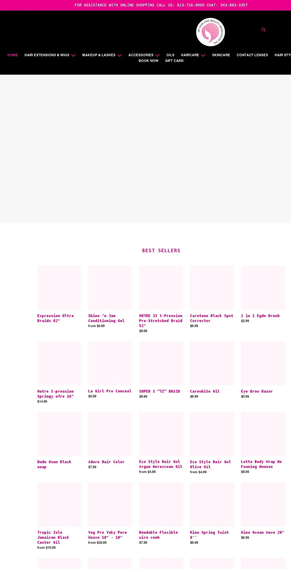 nyhairbeauty.com shopify website screenshot