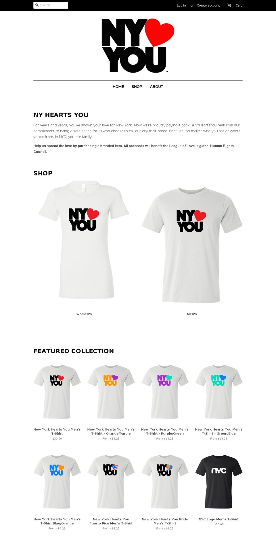 nyheartsyou.com — Shopify storefront screenshot