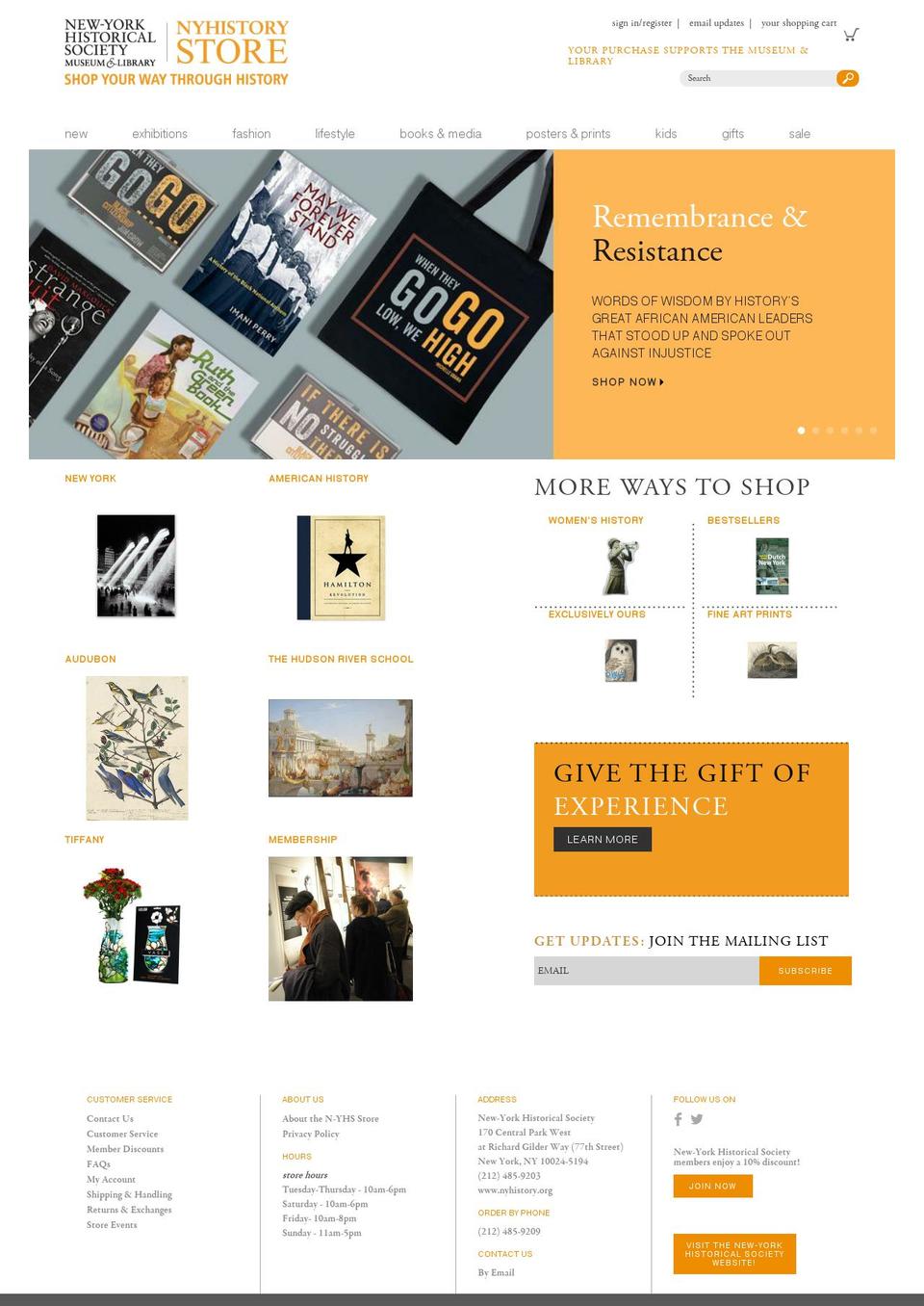 nyhistoryshop.com — Shopify storefront screenshot