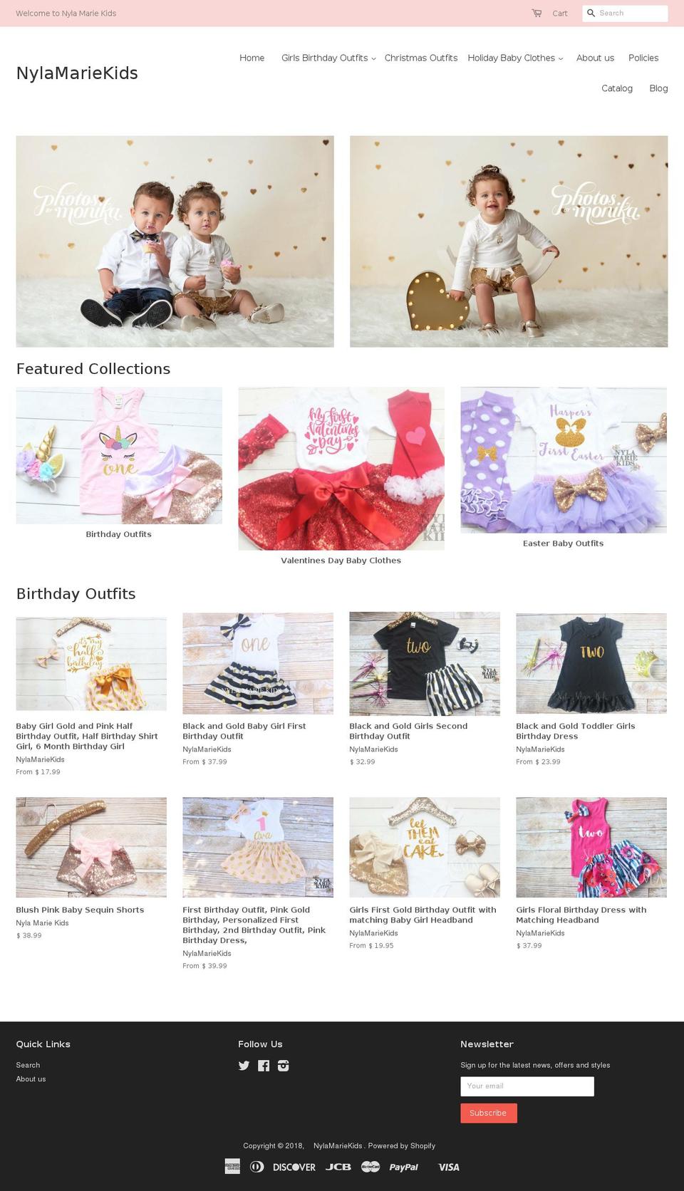 nylamariekids.com — Shopify storefront screenshot