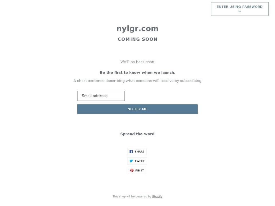 nylgr.com shopify website screenshot