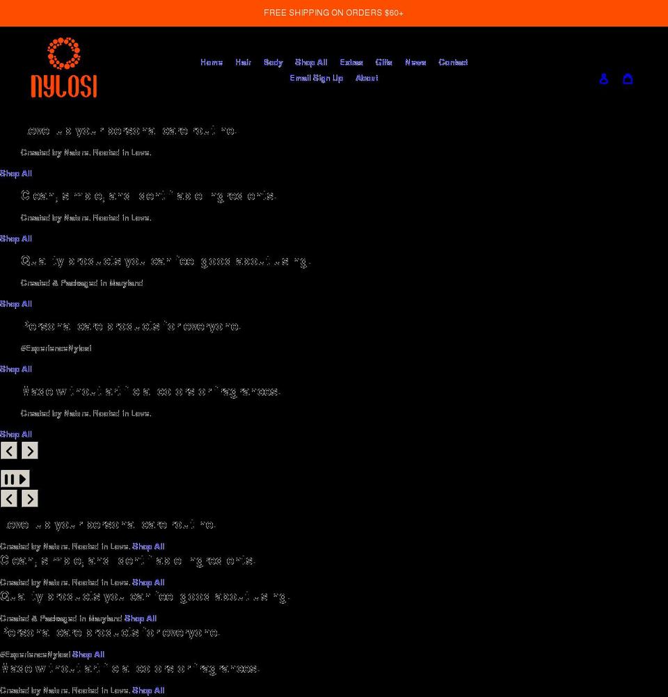 nylosi.com shopify website screenshot