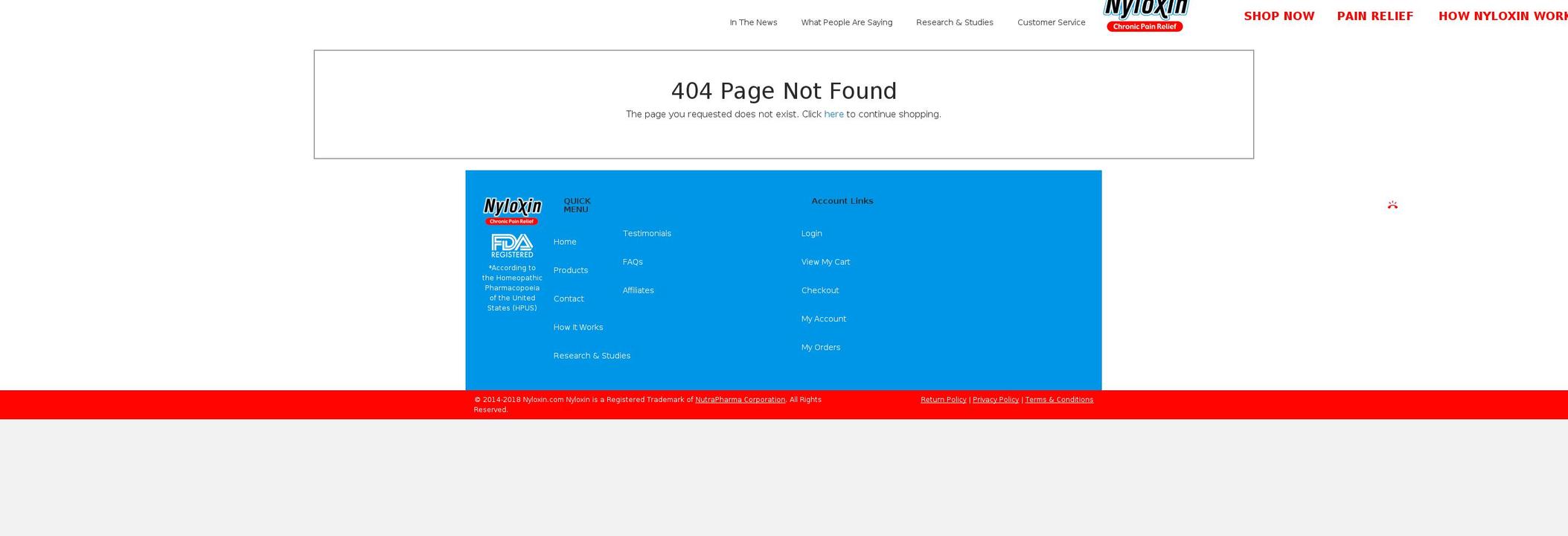 nyloxinforpets.com shopify website screenshot