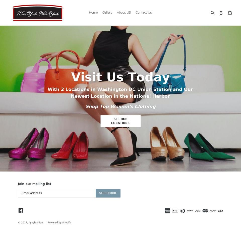nynyfashion.com shopify website screenshot