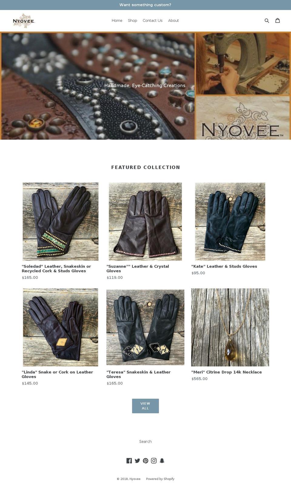 nyovee.com — Shopify storefront screenshot