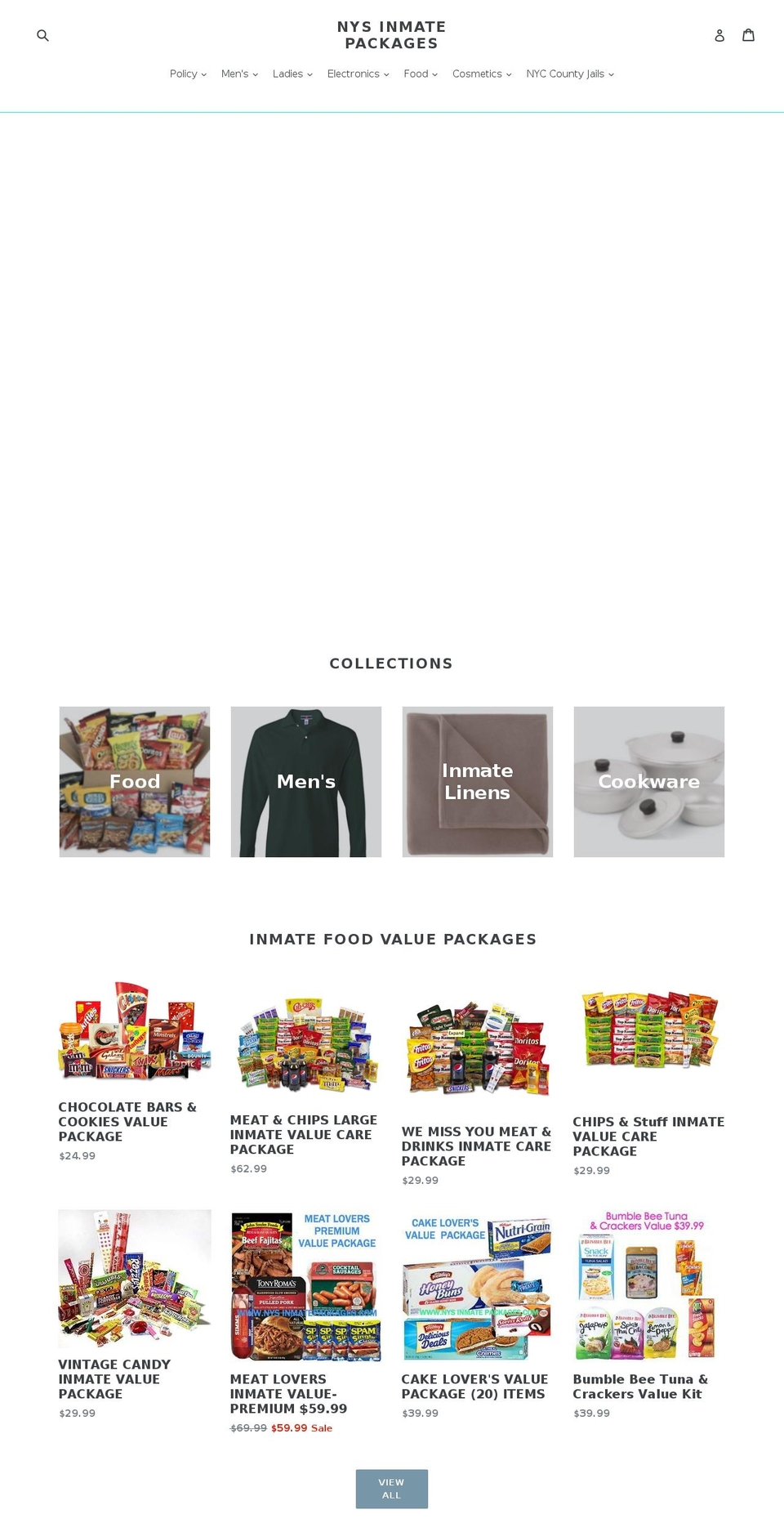 nysinmatepackages.com shopify website screenshot