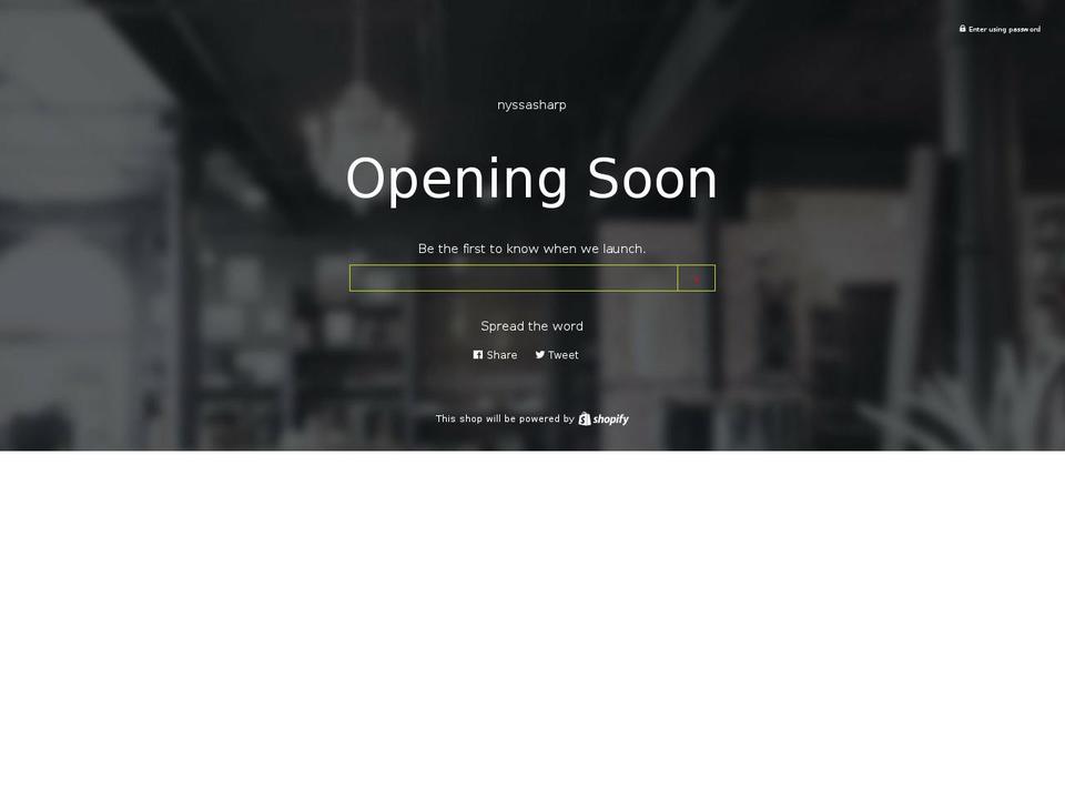 nyssasharp.com — Shopify storefront screenshot