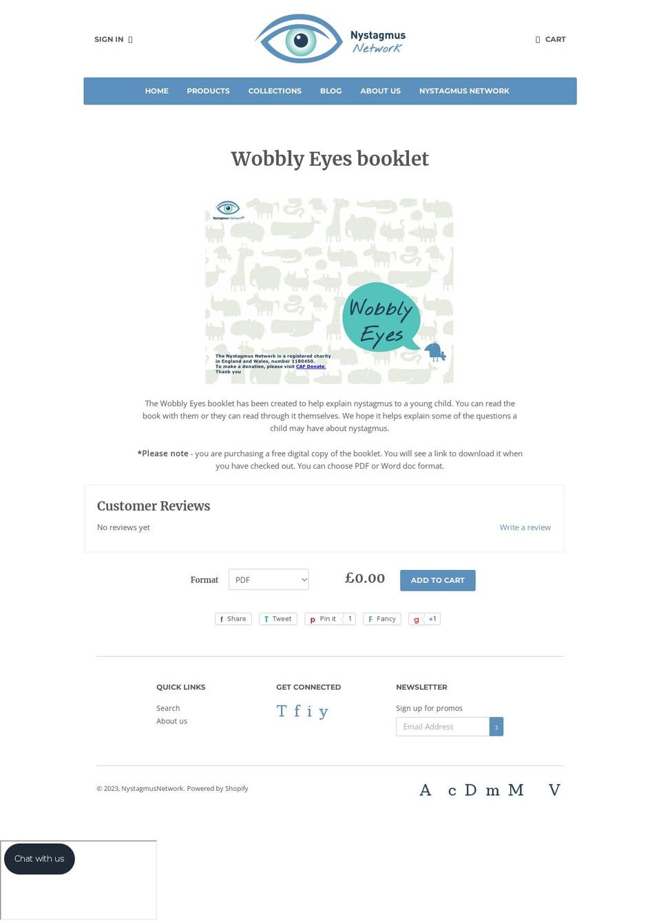 nystagmusnetwork.myshopify.com shopify website screenshot
