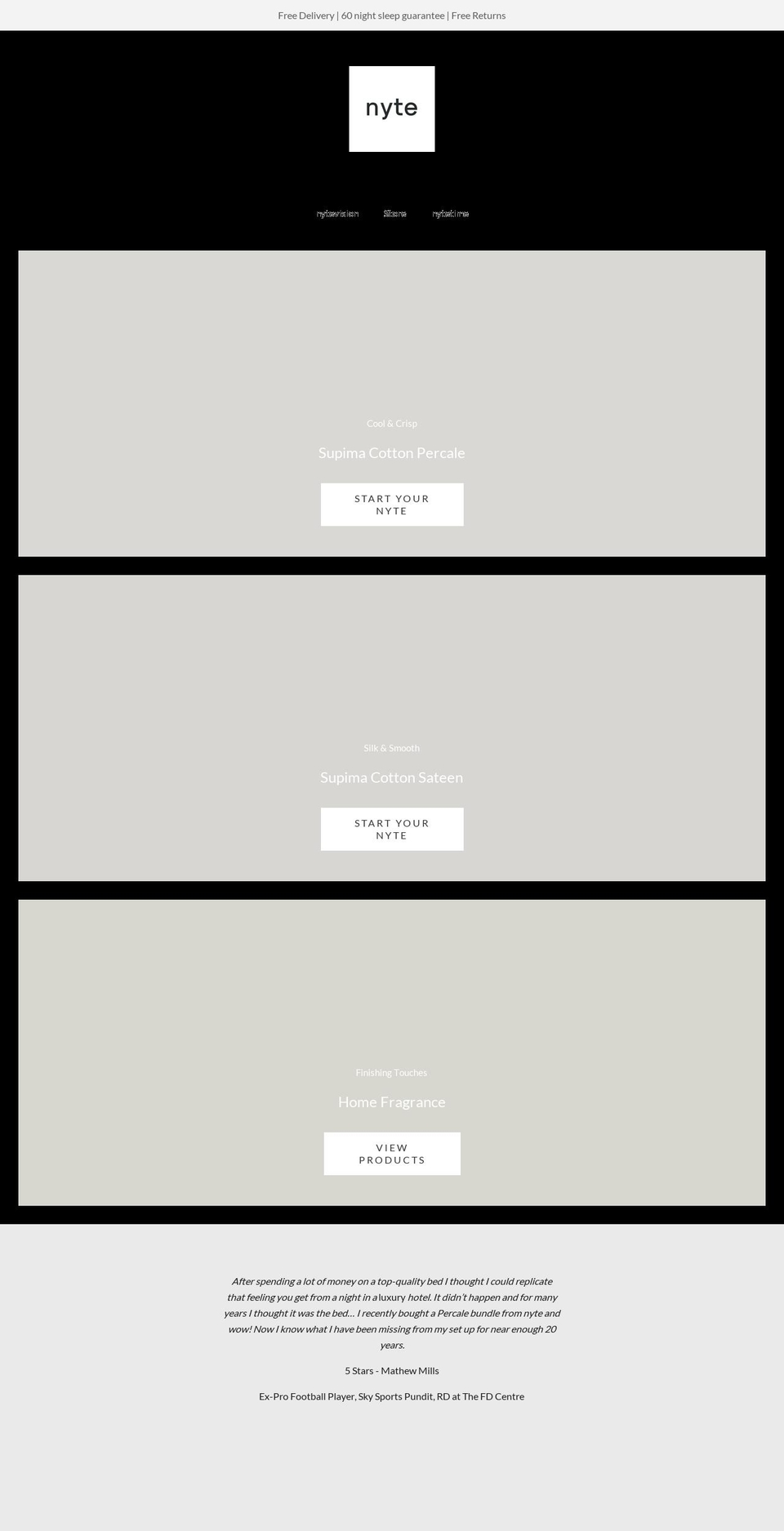 nyte.uk shopify website screenshot