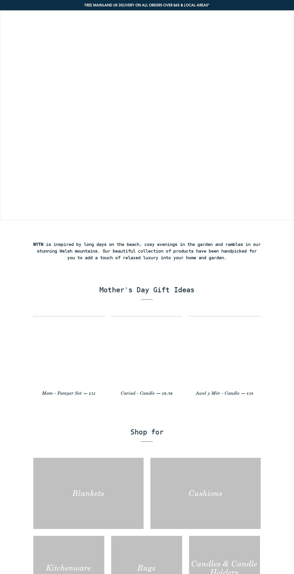 nyth.co.uk shopify website screenshot