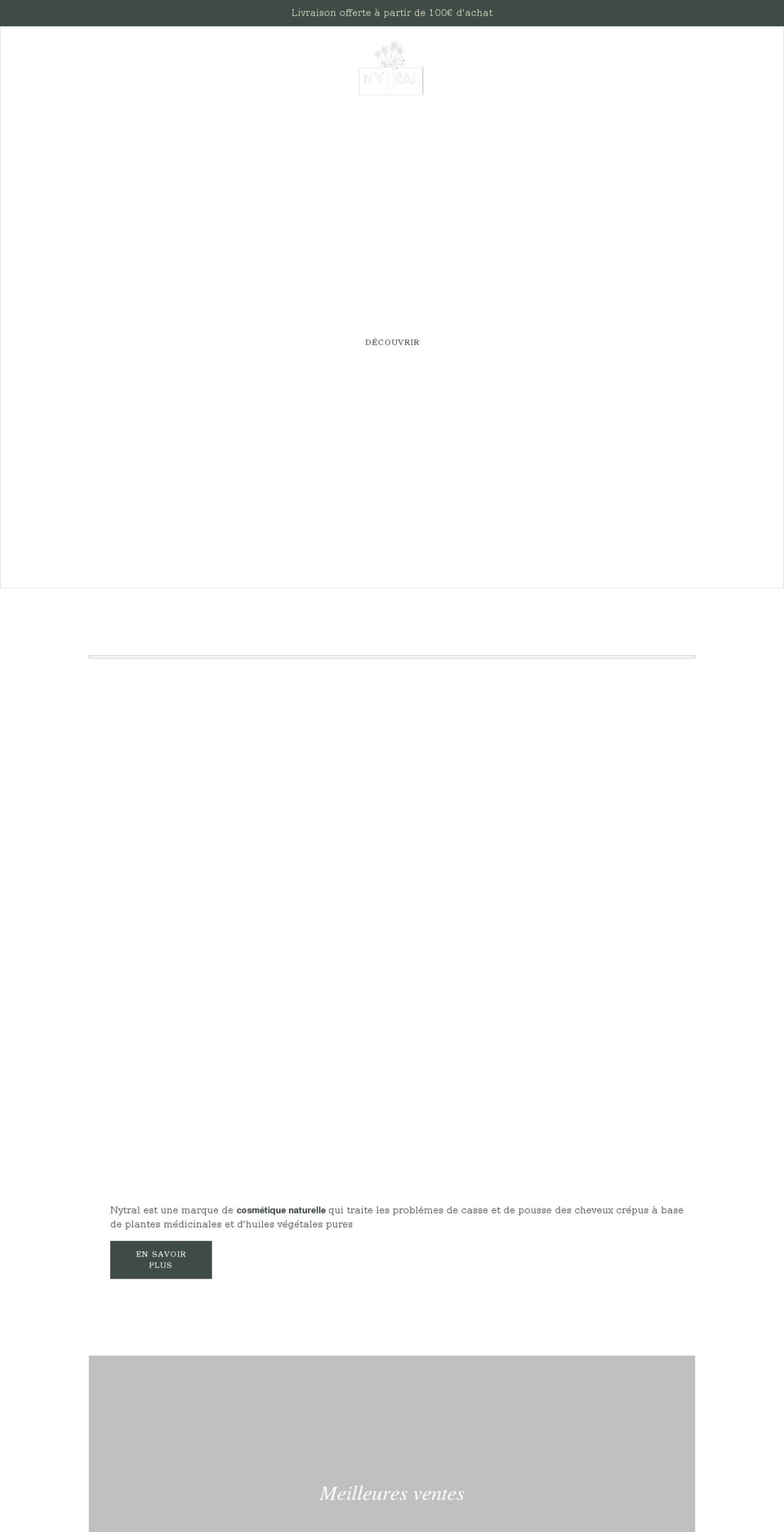 nytral.com shopify website screenshot