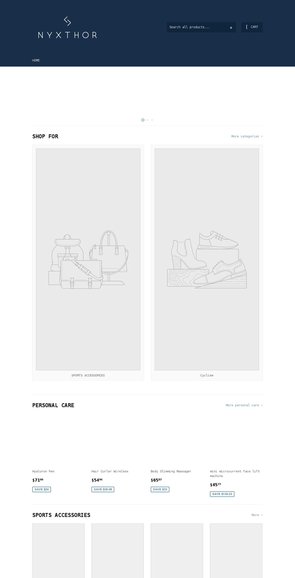 nyxthor.myshopify.com shopify website screenshot