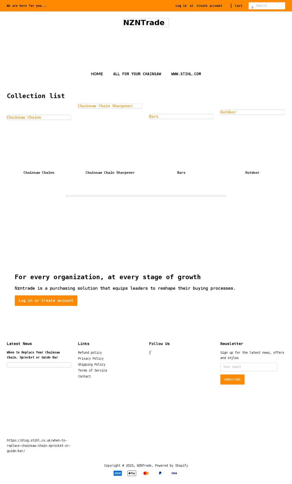 nzntradellc.com shopify website screenshot