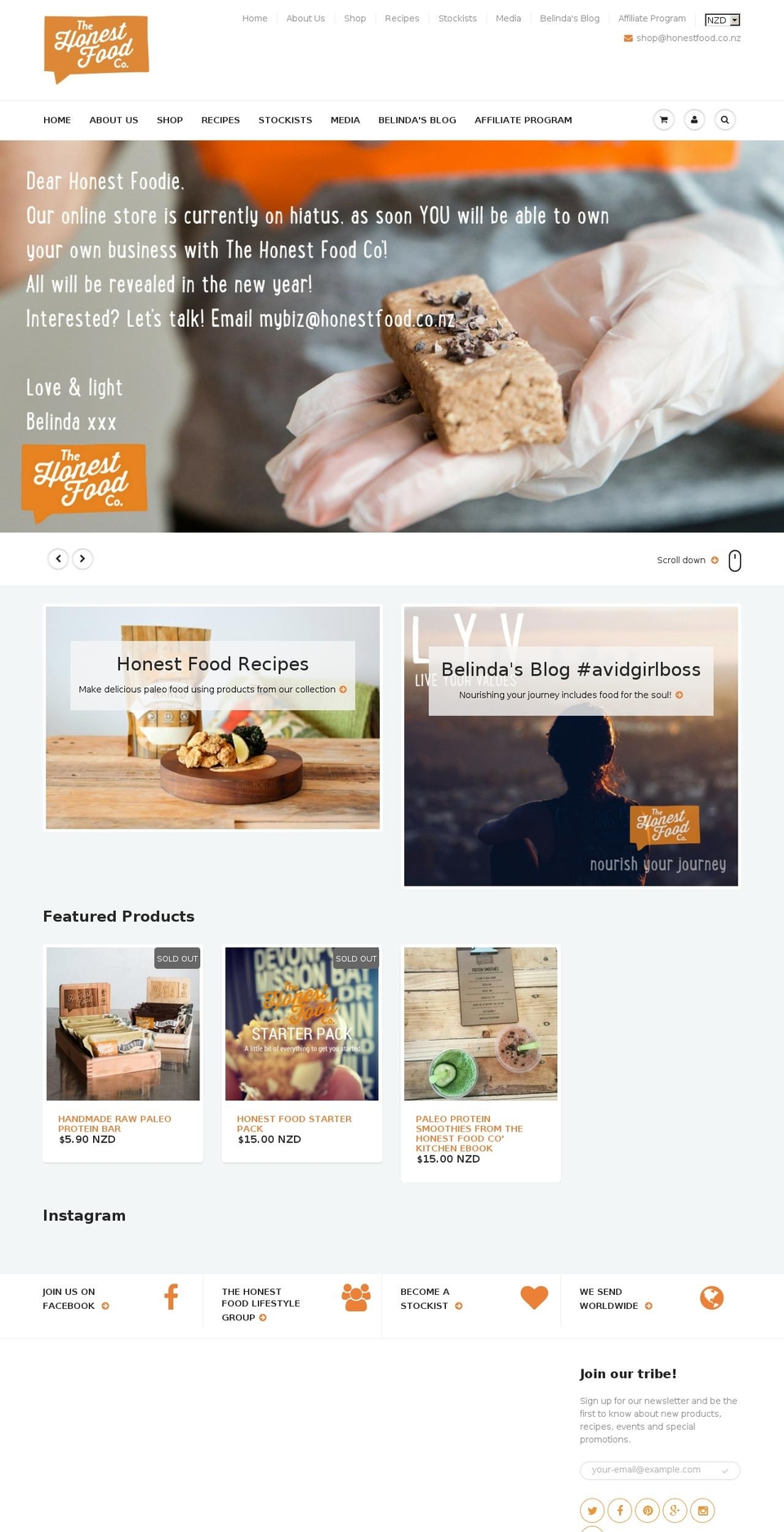 nzpaleo.com shopify website screenshot