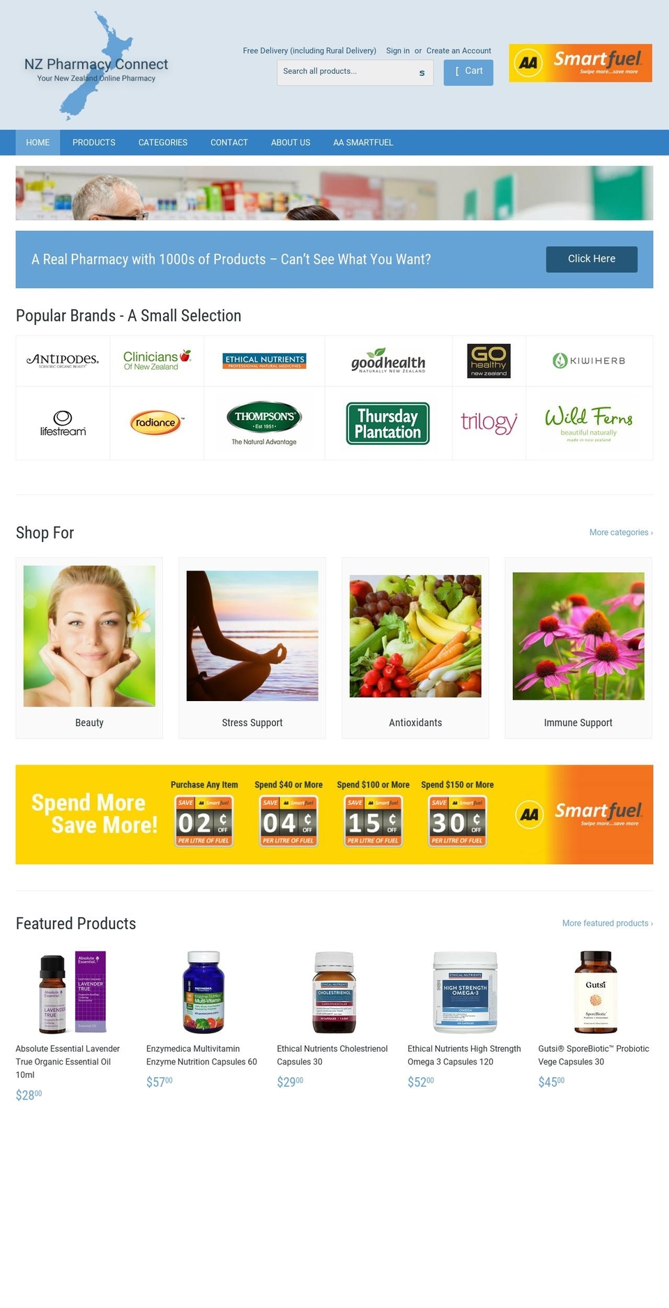 nzpharmacyconnect.co.nz shopify website screenshot