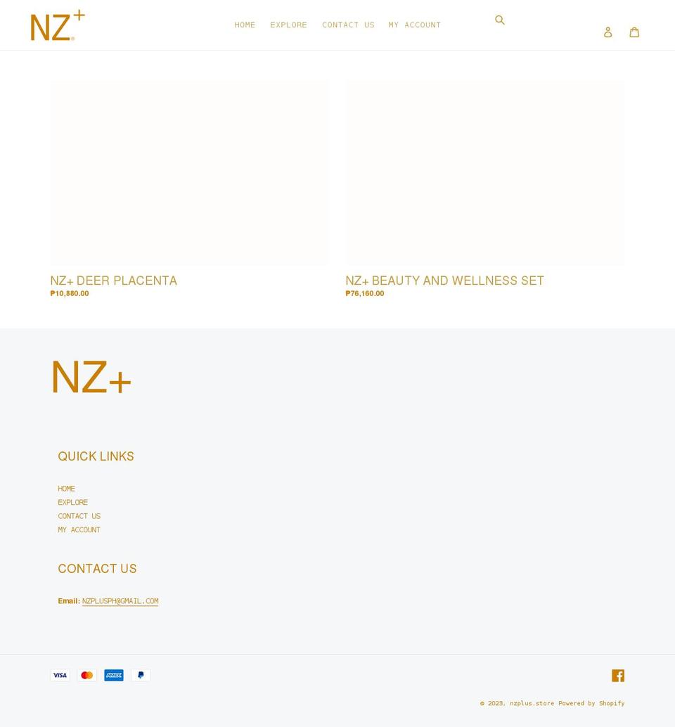 nzplus-store.myshopify.com shopify website screenshot