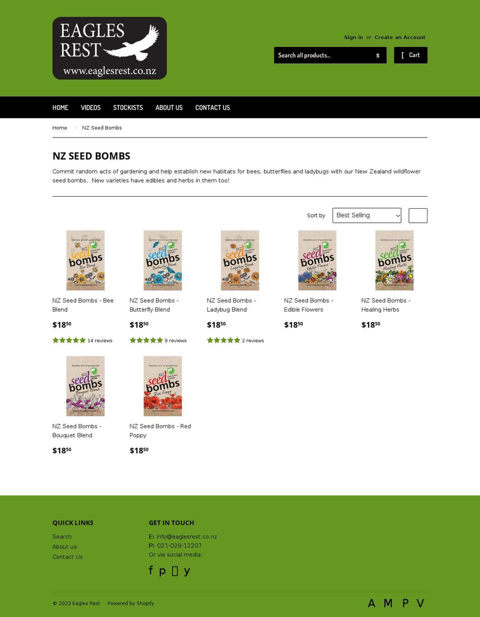 nzseedbombs.com — Shopify storefront screenshot