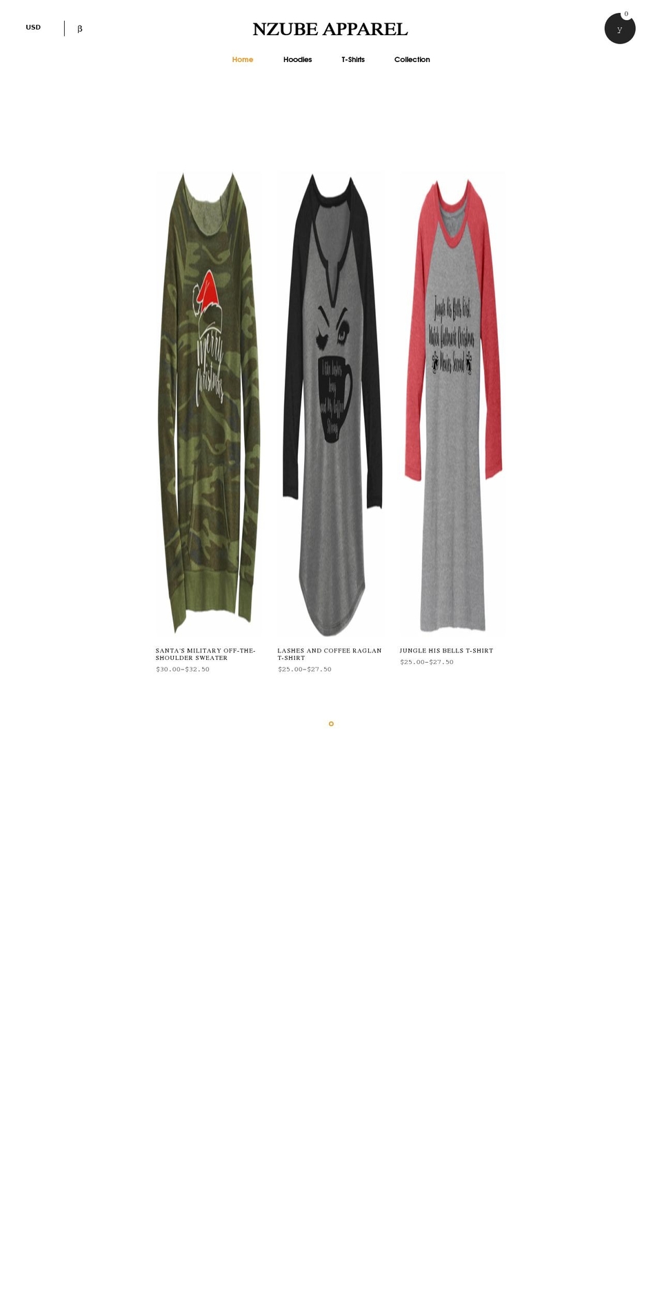 nzubeapparel.com shopify website screenshot