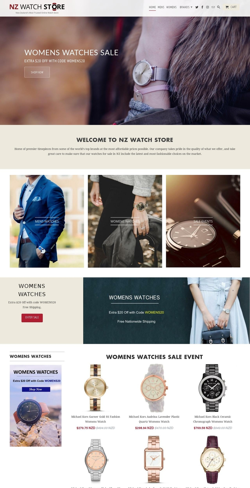 nzwatchstore.com — Shopify storefront screenshot