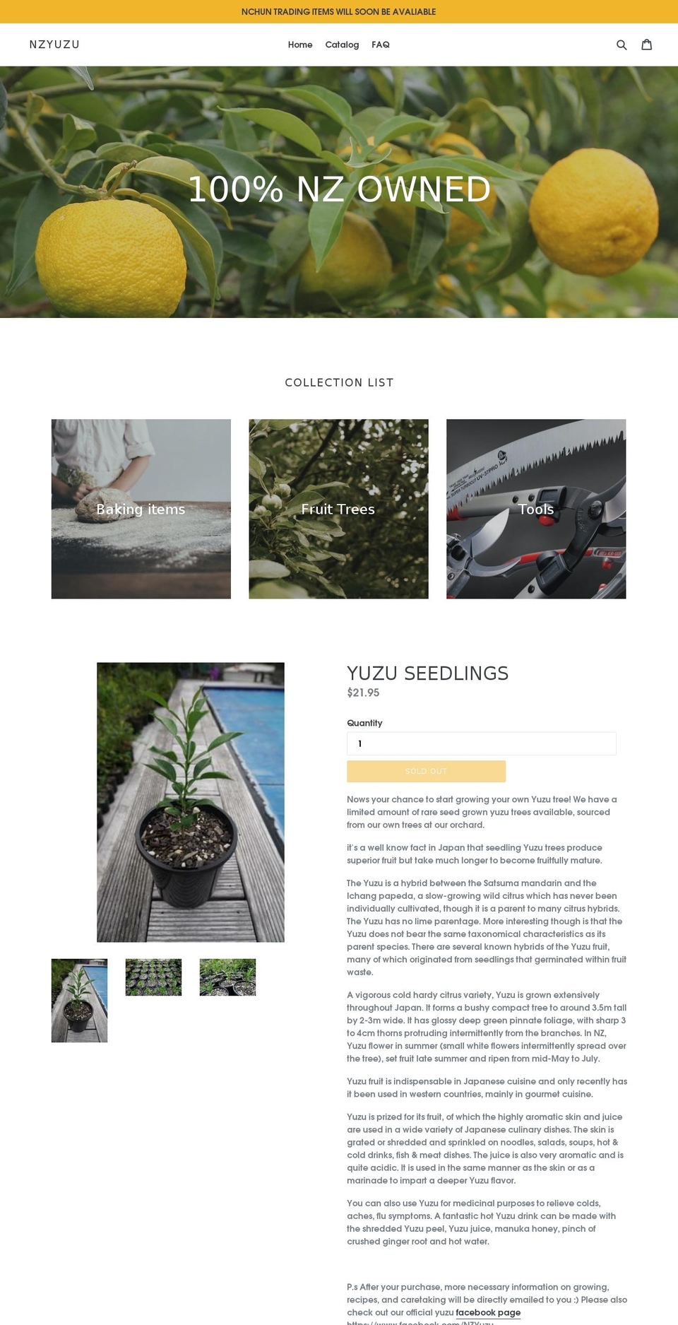 nzyuzu.com — Shopify storefront screenshot