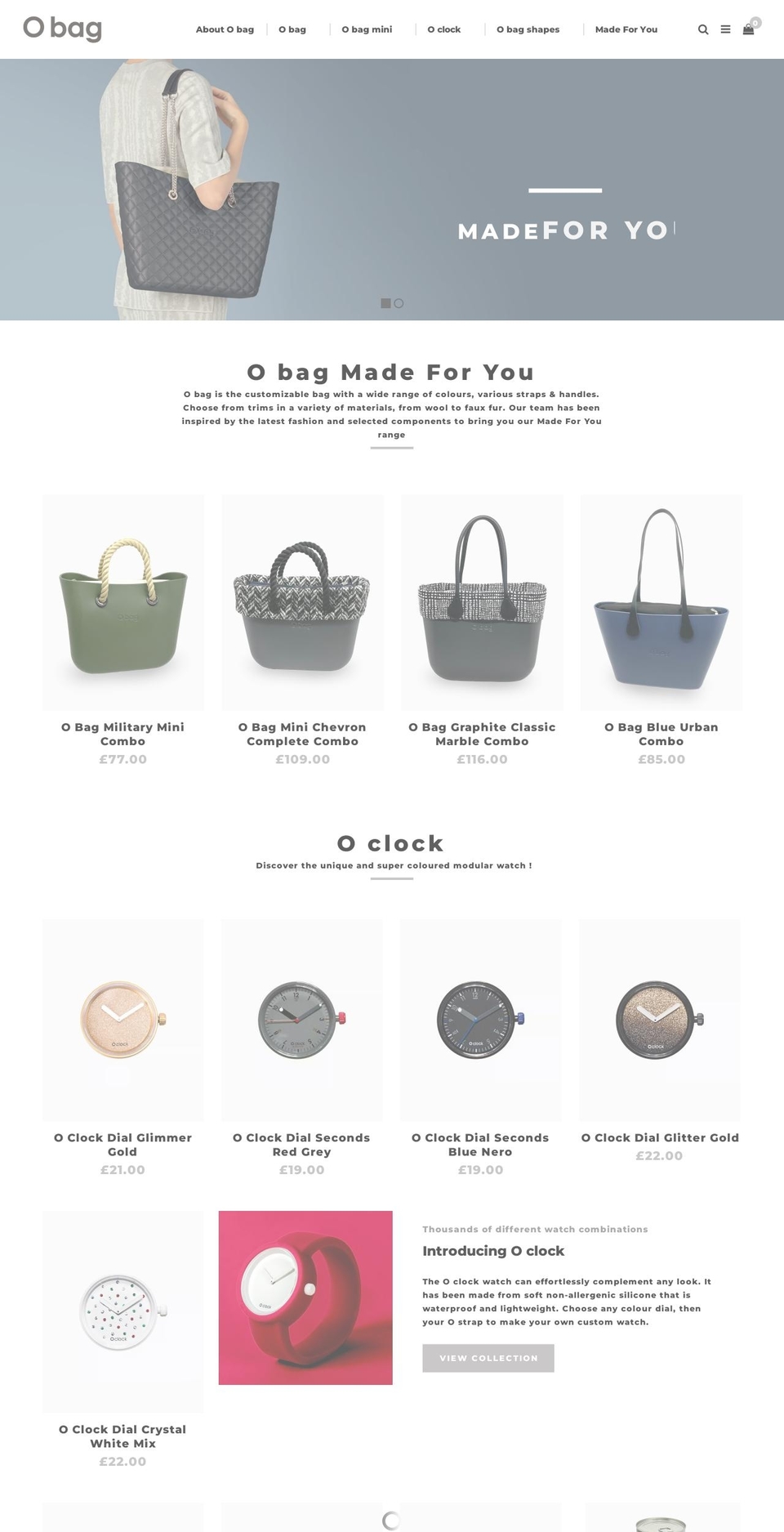 o-bag-uk.myshopify.com shopify website screenshot