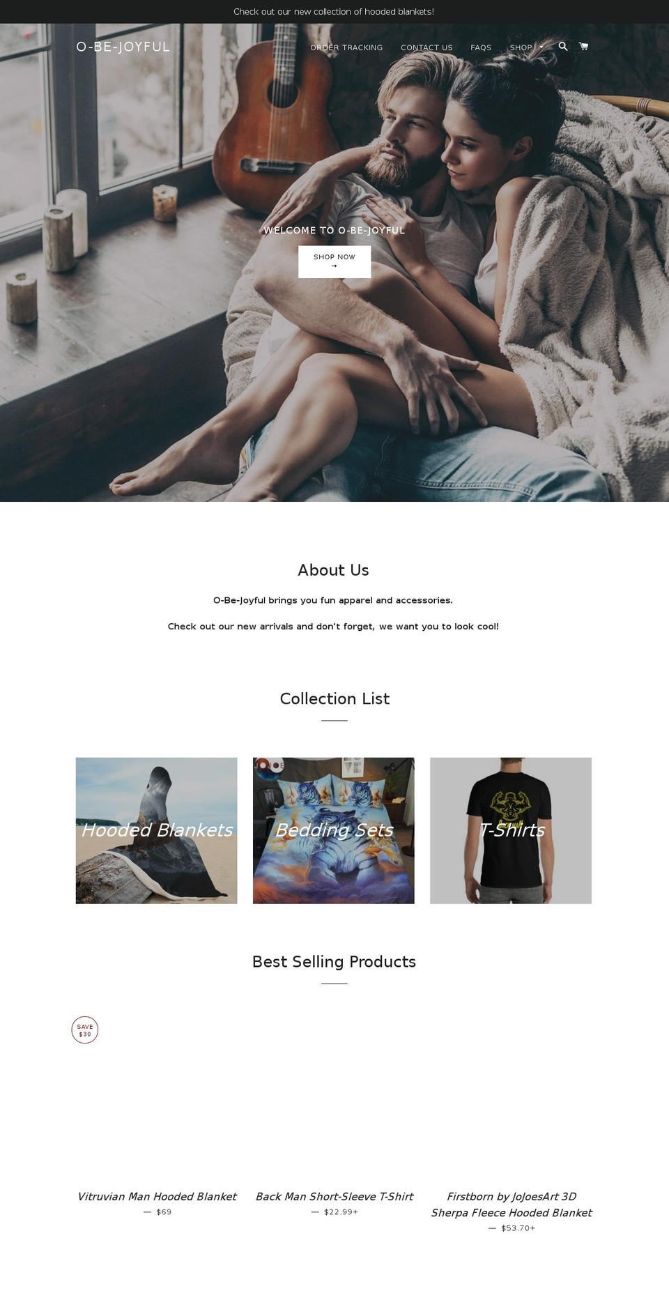 o-be-joyful.com — Shopify storefront screenshot