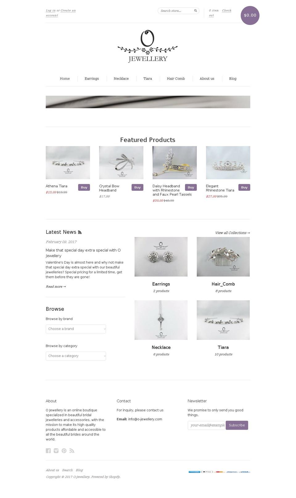 o-jewellery.com shopify website screenshot