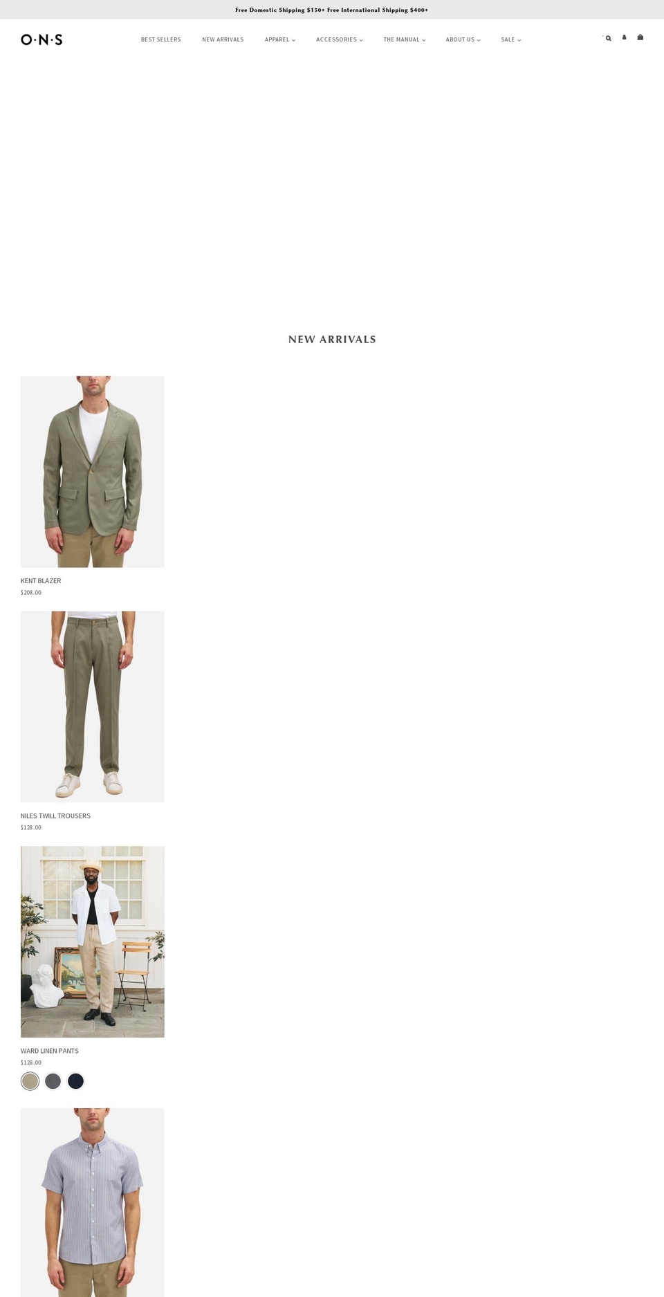 archive Shopify theme site example o-n-s-clothing.myshopify.com