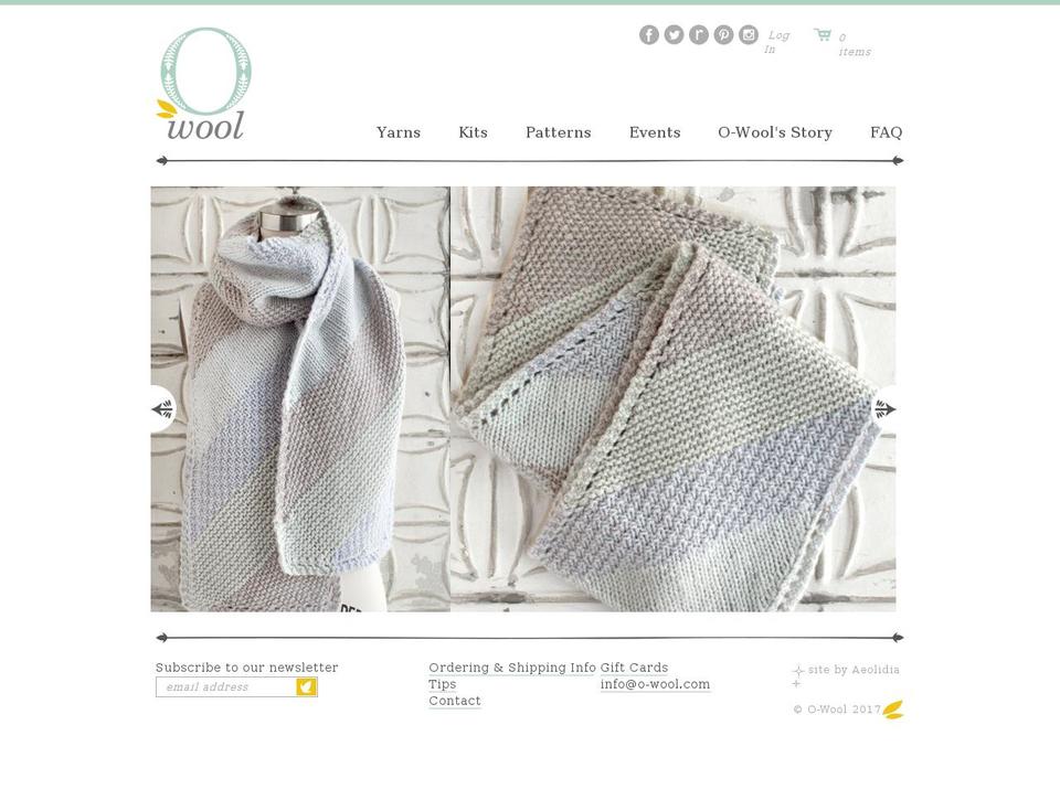 o-wool.com shopify website screenshot