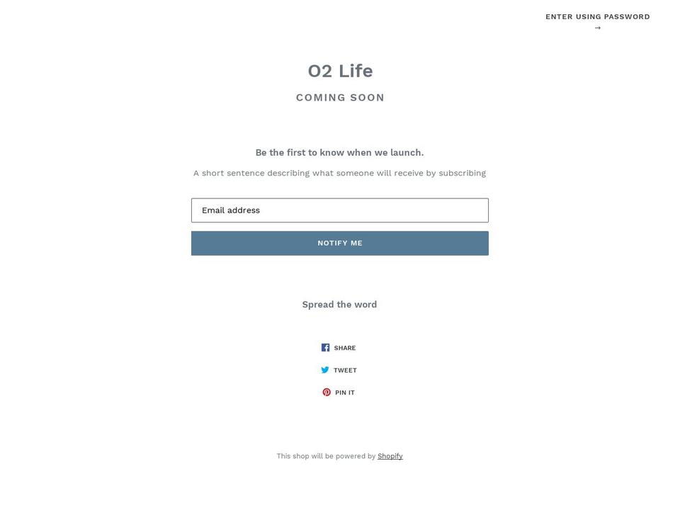o2life.com — Shopify storefront screenshot