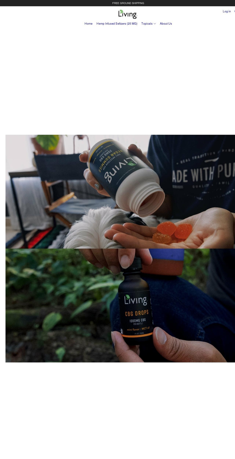 o2livinghemp.com shopify website screenshot