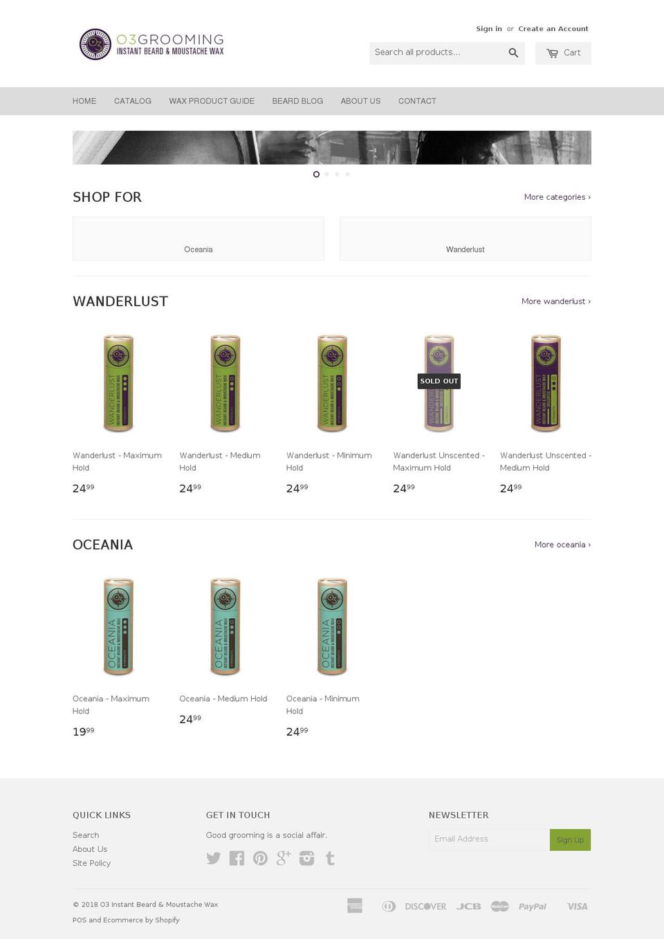 o3grooming.com — Shopify storefront screenshot